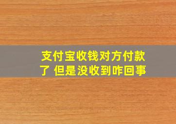 支付宝收钱对方付款了 但是没收到咋回事